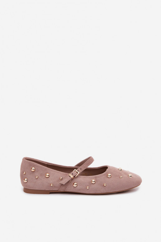 Ballerines avec décoration et rubans couleur sable Cuddly