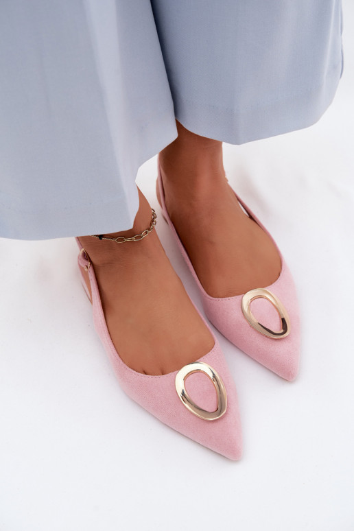 Sandales pour femmes avec un talon large et des ornements de couleur rose par Sparkle