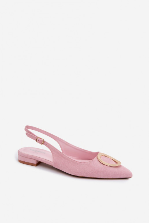 Sandales pour femmes avec un talon large et des ornements de couleur rose par Sparkle