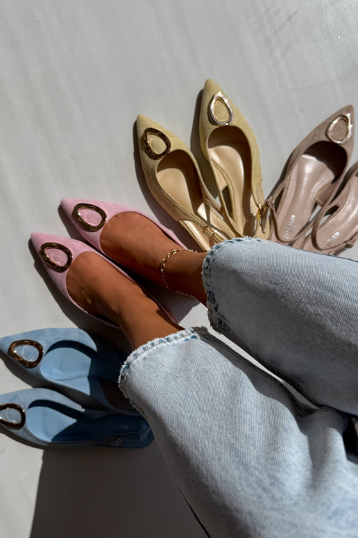 Sandales pour femmes avec un talon large et des ornements de couleur rose par Sparkle