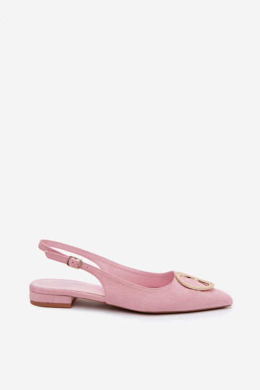 Sandales pour femmes avec un talon large et des ornements de couleur rose par Sparkle