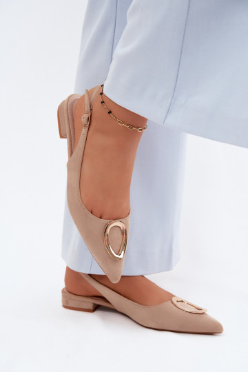 Sandales pour femmes avec un talon large et des ornements couleur sable par Sparkle 2