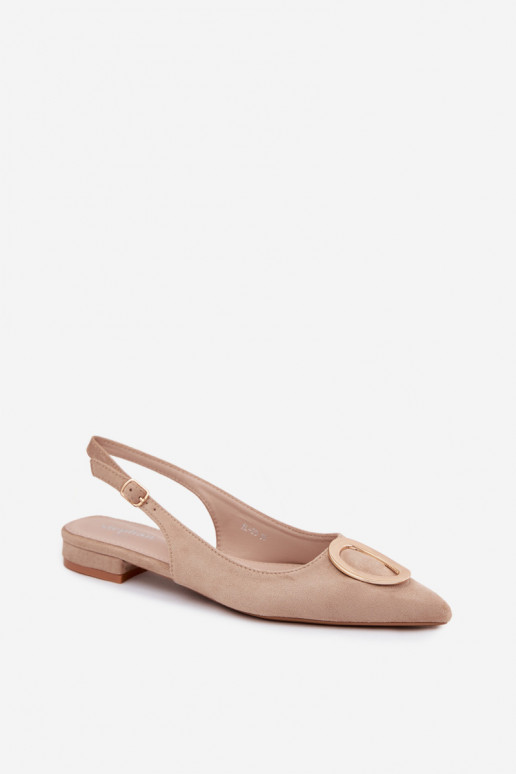 Sandales pour femmes avec un talon large et des ornements couleur sable par Sparkle