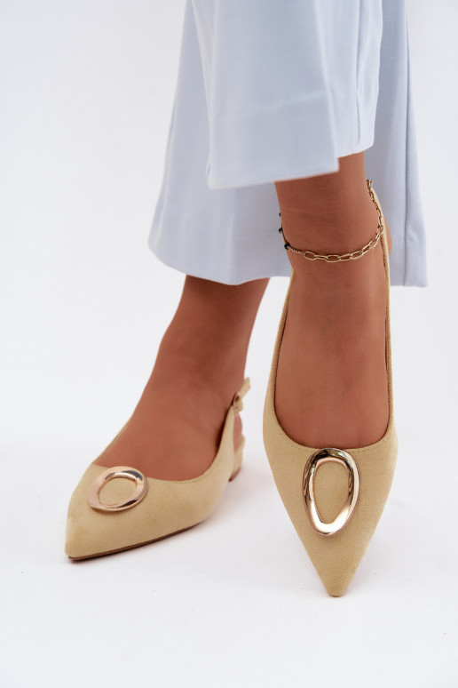 Sandales pour femmes avec un talon large et des ornements de couleur jaune par Sparkle