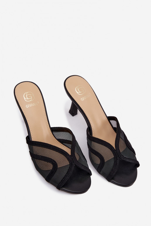 Mules à talons Starla en noir