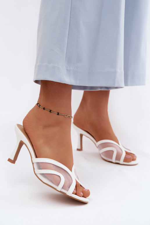 Mules à talons Starla en blanc