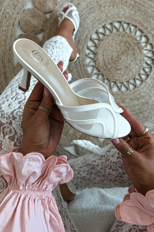 Mules à talons Starla en blanc