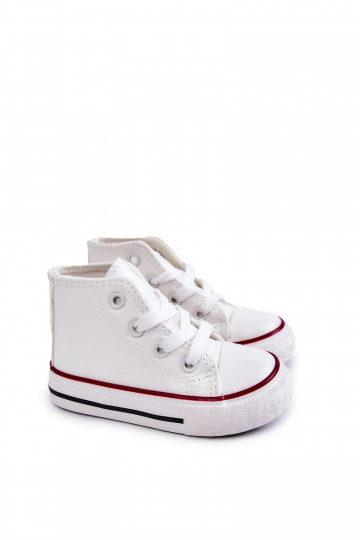 Baskets montantes blanches en cuir pour enfants Tai turirney 2