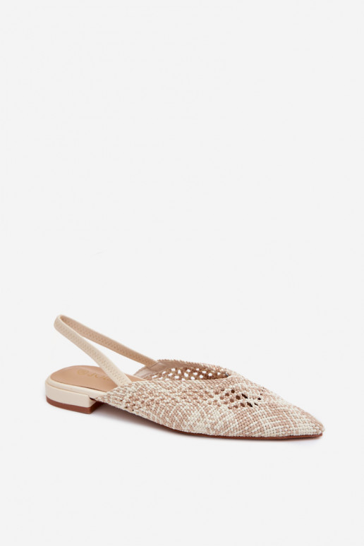 Sandales à talons larges couleur sable à motifs Lelrene