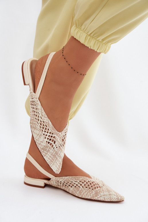 Sandales à talons larges couleur sable à motifs Lelrene