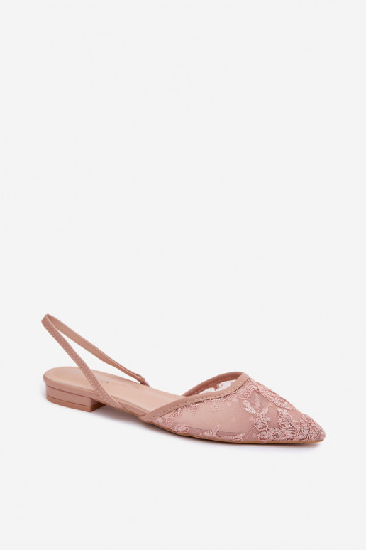 Sandales en mesh roses avec lacets et talon large Selissey
