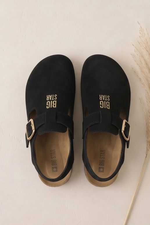 Sandales pour femmes en daim naturel Big Star TT274544 noir