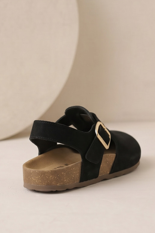 Sandales pour femmesActivéturalnego en daimu Big Star TT274544 couleur noire