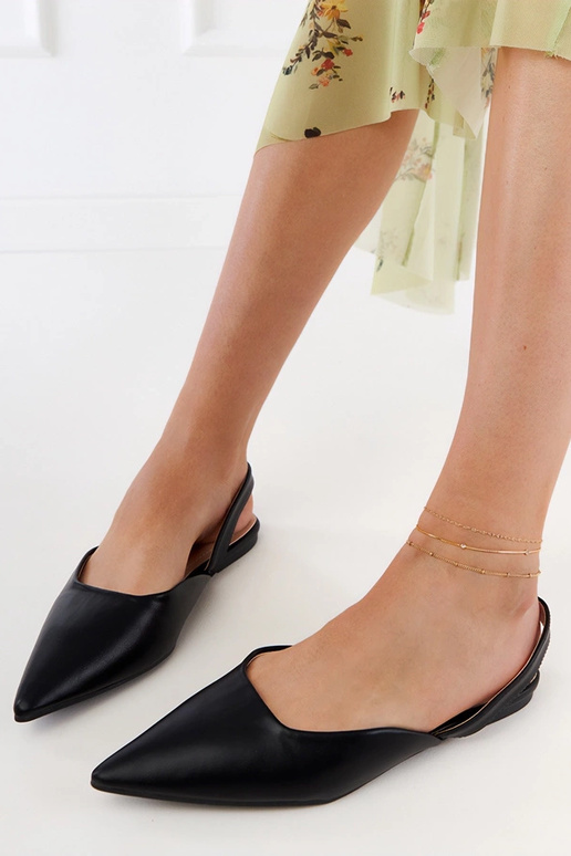 Mules noires à talon plat Keliya