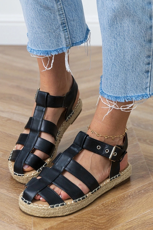 Sandales espadrilles fermées noires Kleona