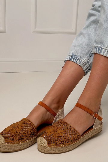 Sandales espadrilles perforées marron Santos 2