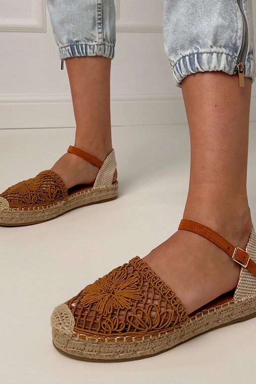 Sandales espadrilles perforées marron Santos