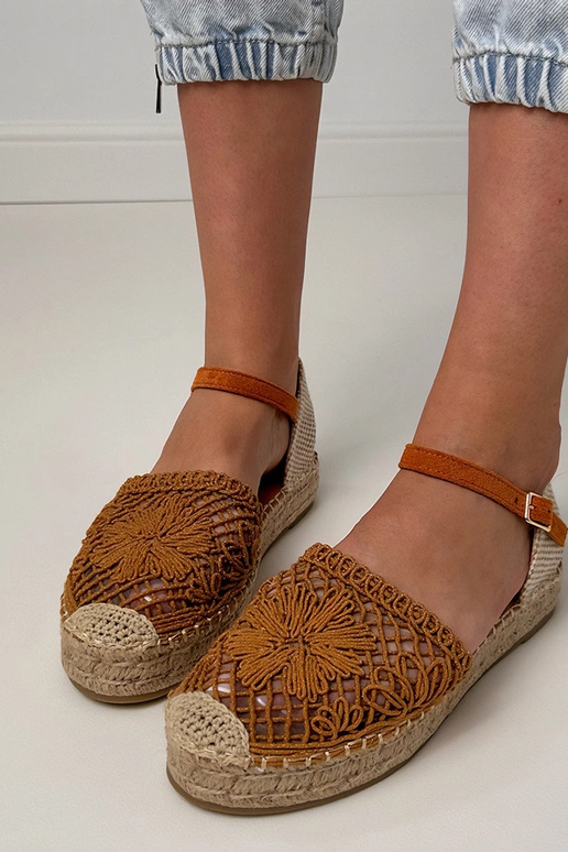 Sandales espadrilles perforées marron Santos