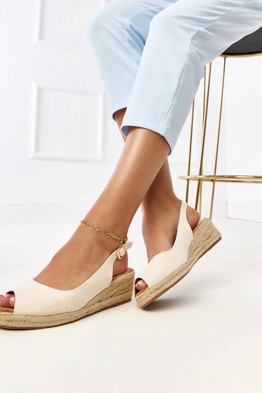 Sandales espadrilles beiges à plateforme Nevarez