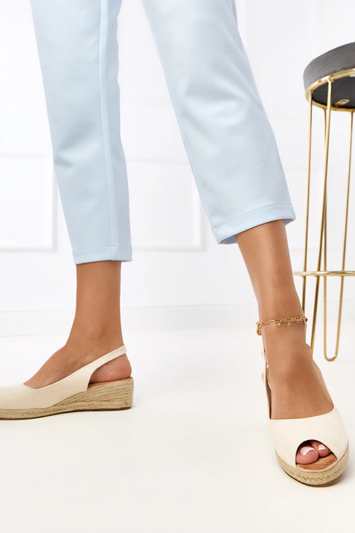Sandales espadrilles beiges à plateforme Nevarez