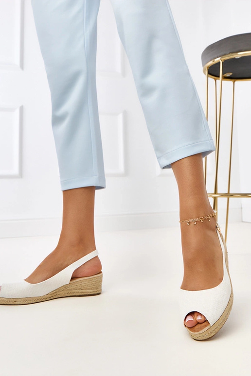 Sandales espadrilles blanches à plateforme Nevarez