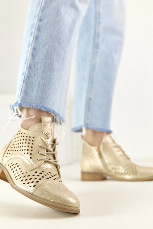 Bottines perforées dorées Potocki
