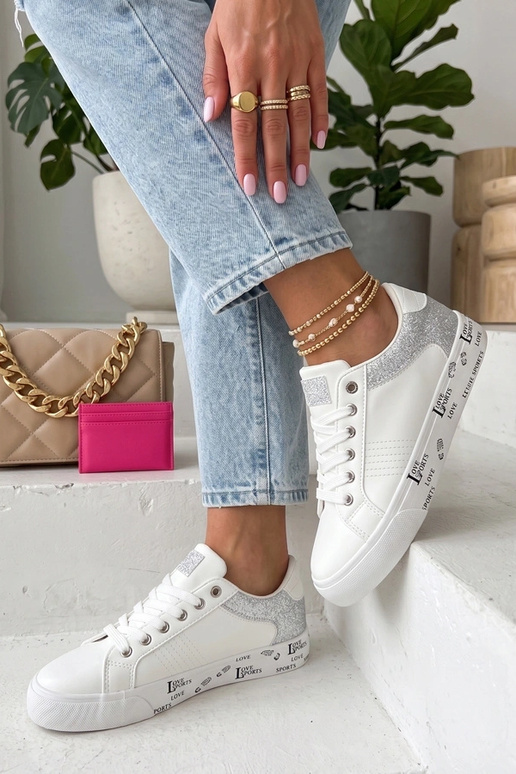 Sneakers blancs avec inserts décoratifs Layla