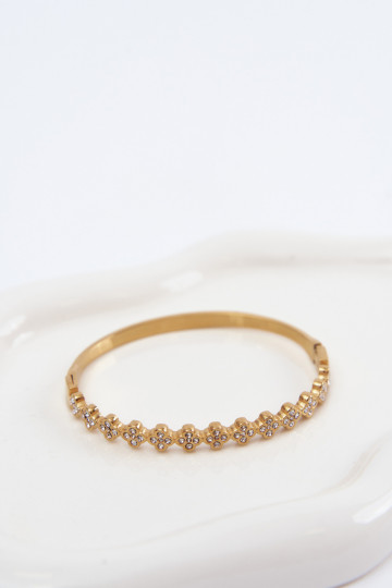 Bracelet doré pour femme avec des pierres scintillantes 2