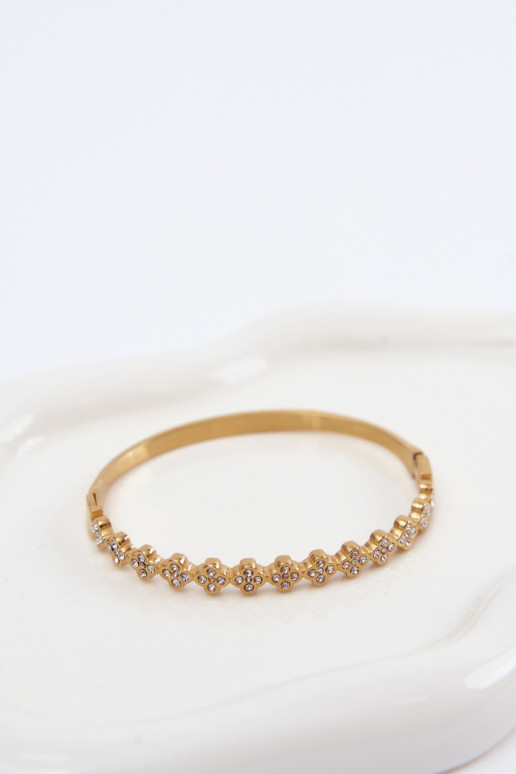 Bracelet doré pour femme avec des pierres scintillantes