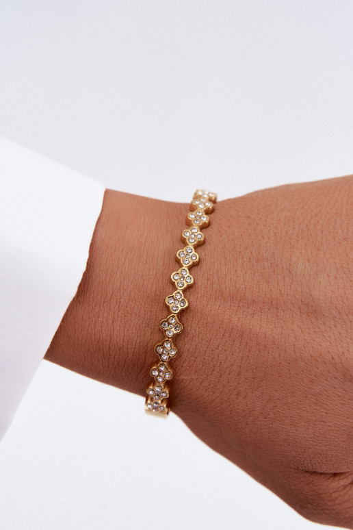 Bracelet doré pour femme avec des pierres scintillantes
