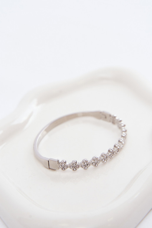 Bracelet argenté pour femme avec des pierres scintillantes