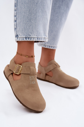 Sandales pour femmes en daim naturel Big Star TT274542 beige