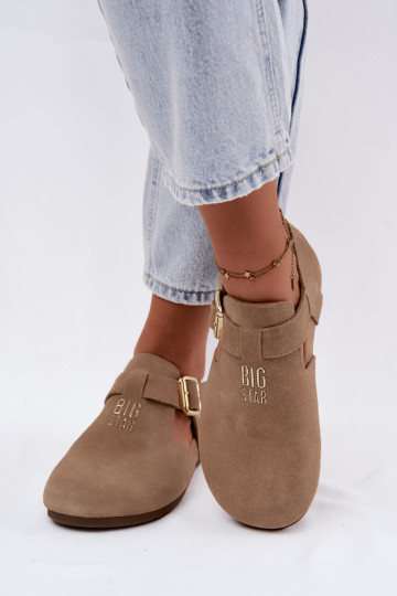 Sandales pour femmes en daim naturel Big Star TT274542 beige 2