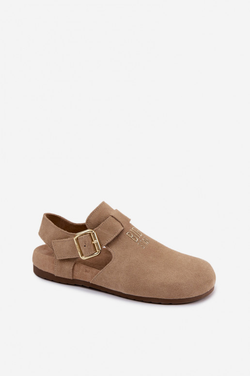 Sandales pour femmes en daim naturel Big Star TT274542 beige