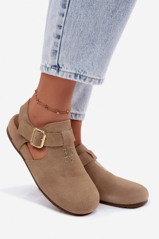 Sandales pour femmes en daim naturel Big Star TT274542 beige