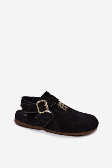 Sandales pour femmes en daim naturel Big Star TT274544 noir 2
