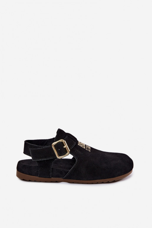 Sandales pour femmes en daim naturel Big Star TT274544 noir