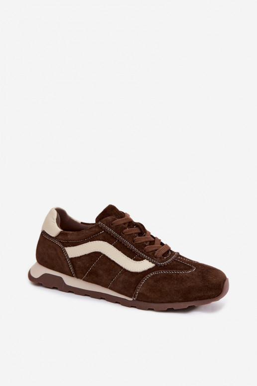 Baskets à plateforme en daim synthétique pour hommes couleur chocolat