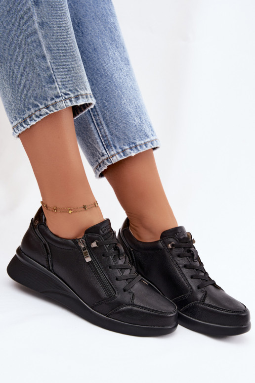 Baskets à plateforme pour femmes Vinceza 79644 couleur noire