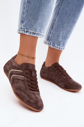Baskets en daim synthétique pour hommes Sombra couleur chocolat 2