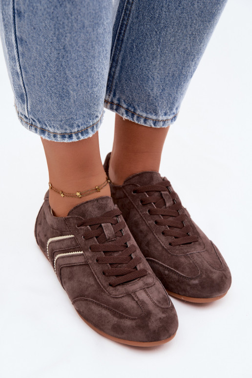 Baskets en daim synthétique pour hommes Sombra couleur chocolat