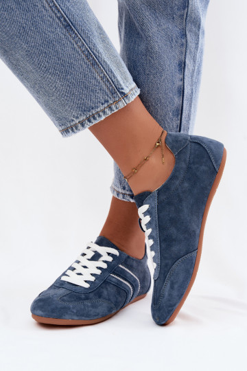 Baskets en daim synthétique pour hommes Sombra couleur bleue 2