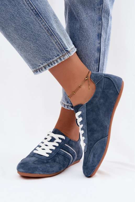Baskets en daim synthétique pour hommes Sombra couleur bleue