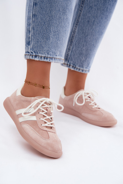 Baskets en daim synthétique pour hommes Ismina couleur rose