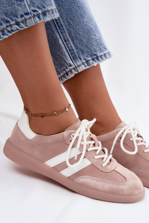 Baskets en daim synthétique pour hommes Ismina couleur rose