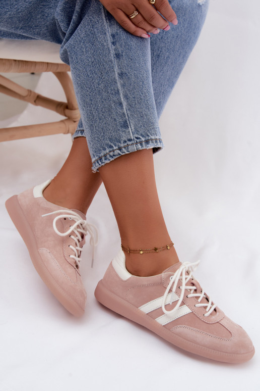 Baskets en daim synthétique pour hommes Ismina couleur rose