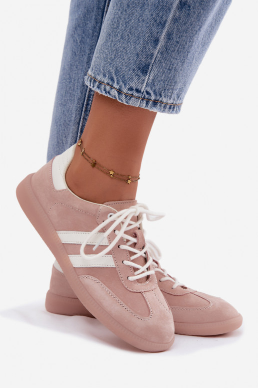 Baskets en daim synthétique pour hommes Ismina couleur rose