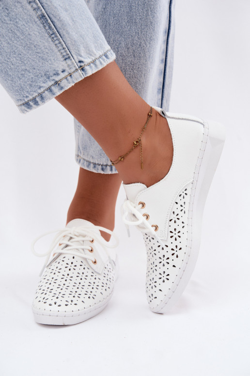 Chaussures blanches pour femmes avec éléments ajourés Softie