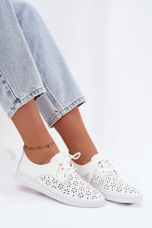 Chaussures blanches pour femmes avec éléments ajourés Softie