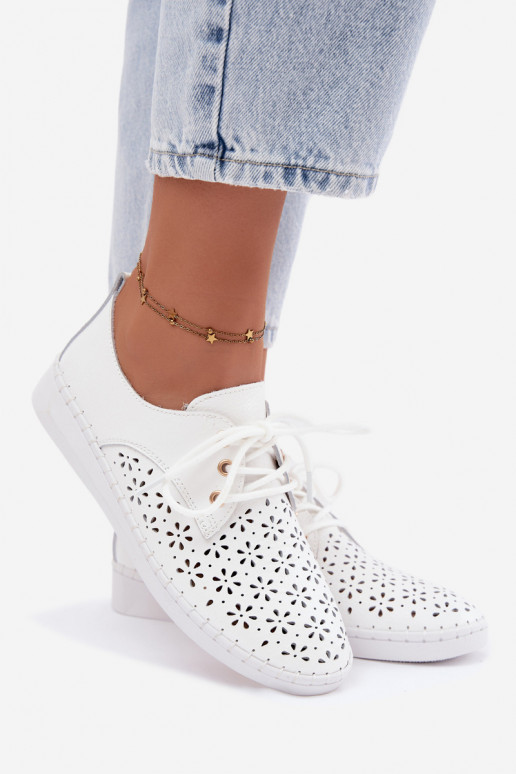 Chaussures blanches pour femmes avec éléments ajourés Softie